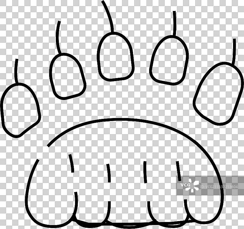 熊爪印线条图标图片素材