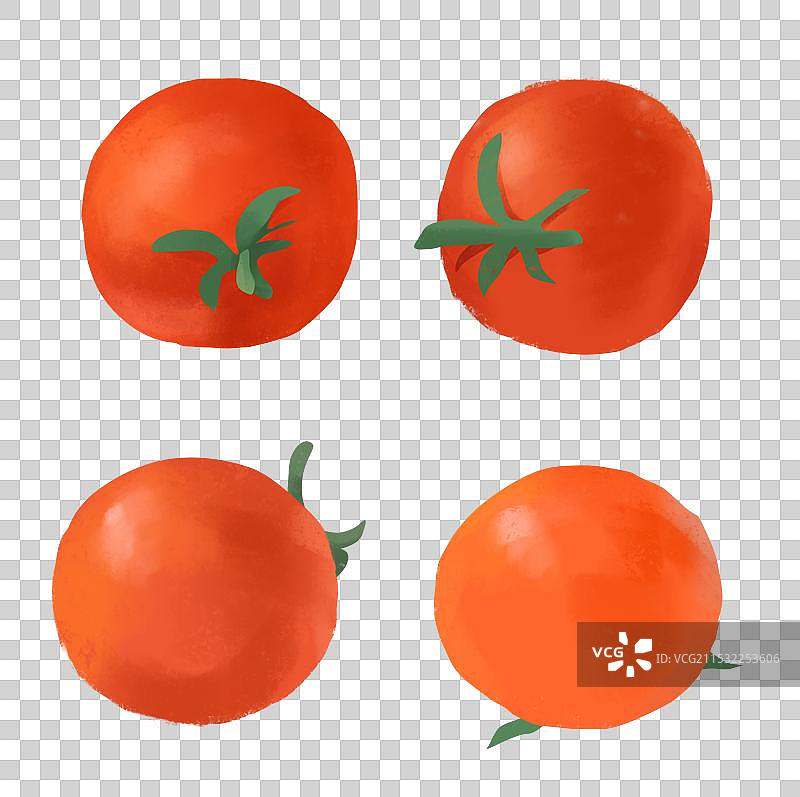 春节插画年俗赶大集蔬菜水果摊设计元素西红柿图片素材
