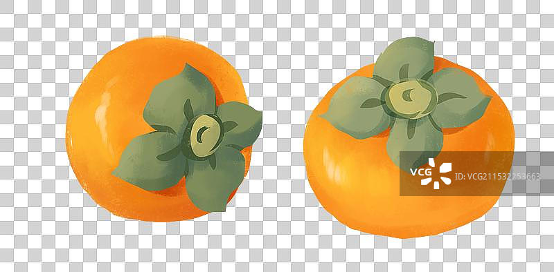 春节插画年俗赶大集蔬菜水果摊设计元素水果柿子图片素材