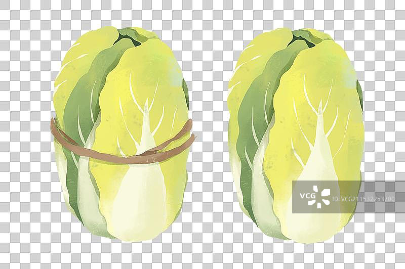 春节插画年俗赶大集蔬菜水果摊设计元素成堆的大白菜图片素材