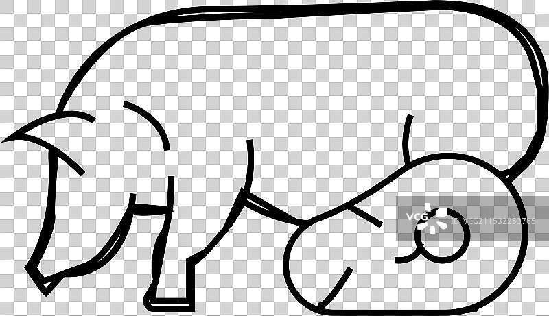 猪肉线条图标图片素材