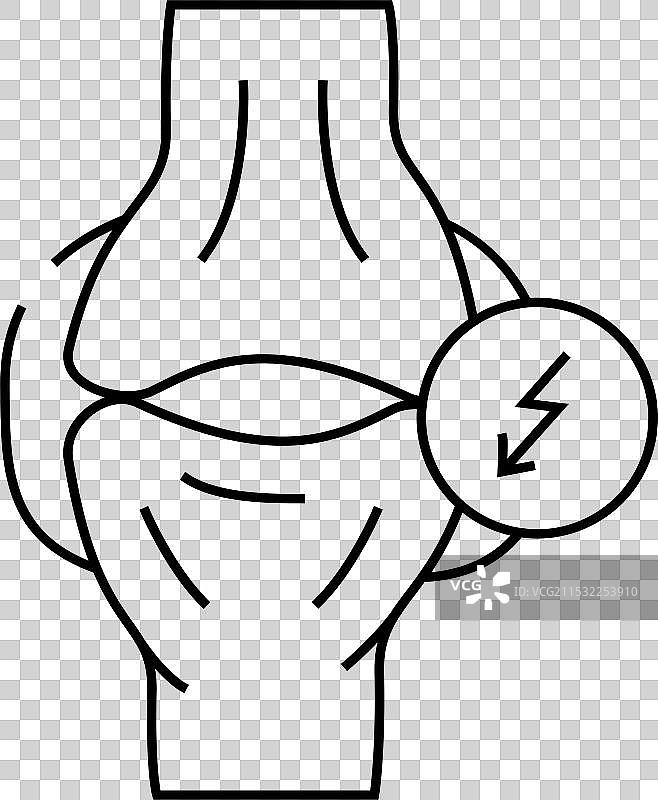 关节疼痛线条图标图片素材