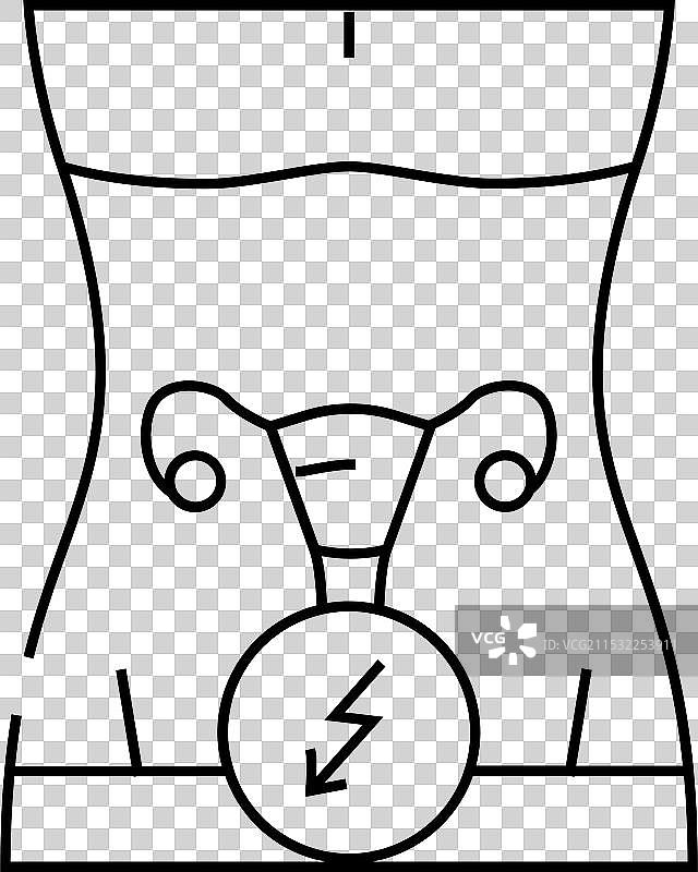 女性疼痛线条图标图片素材