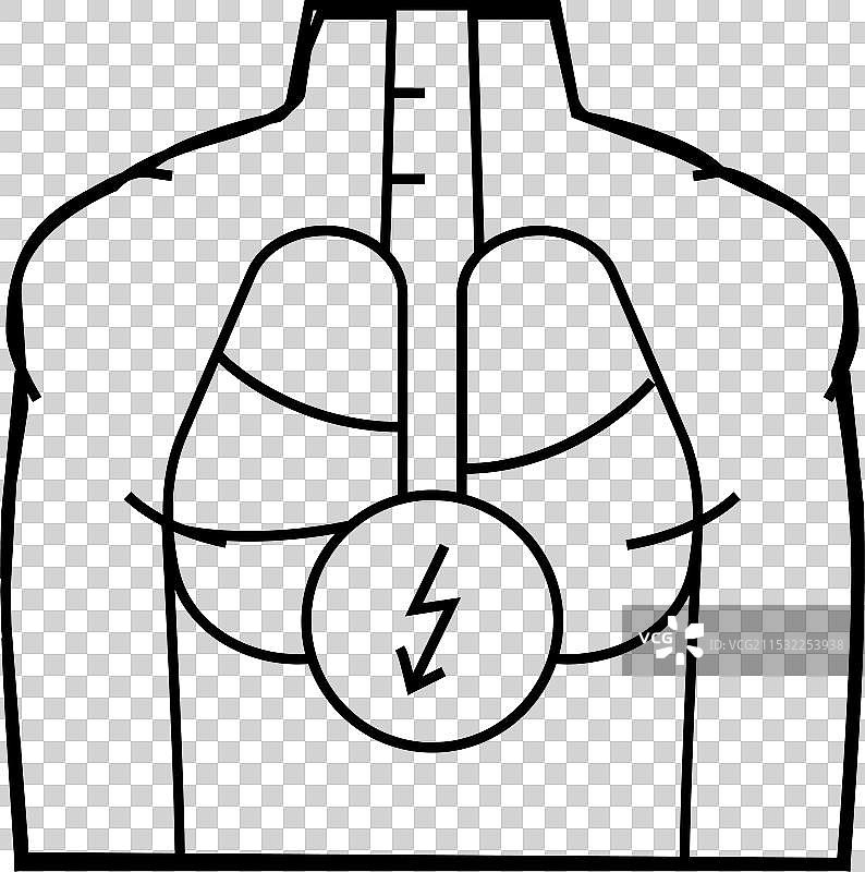 肺部疼痛线条图标图片素材