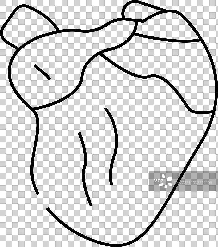 肉鸡心脏线条图标图片素材