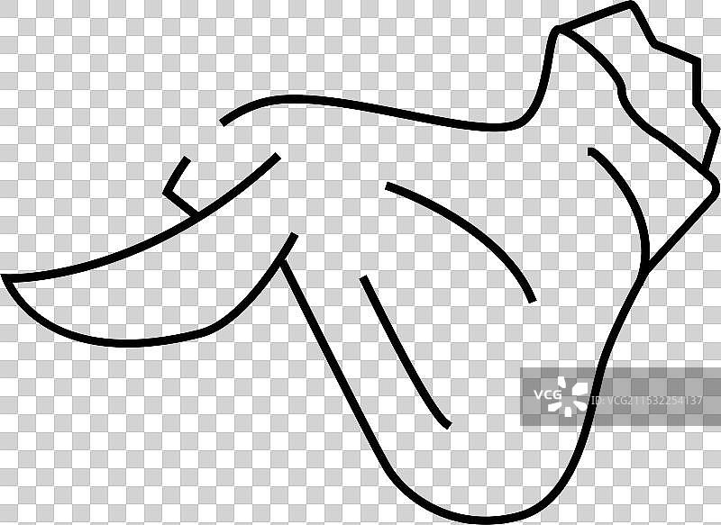 带有三根指骨的鸡翅线条图标图片素材