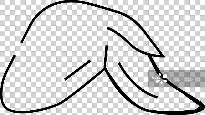 带有两个指骨的翅膀线条图标图片素材