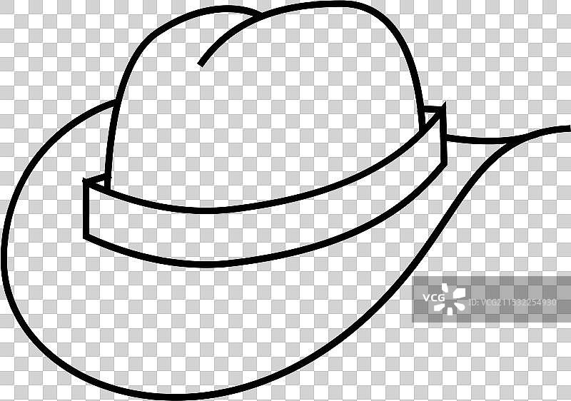 牛仔帽线条图标图片素材