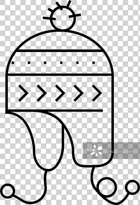 儿童帽子线条图标图片素材