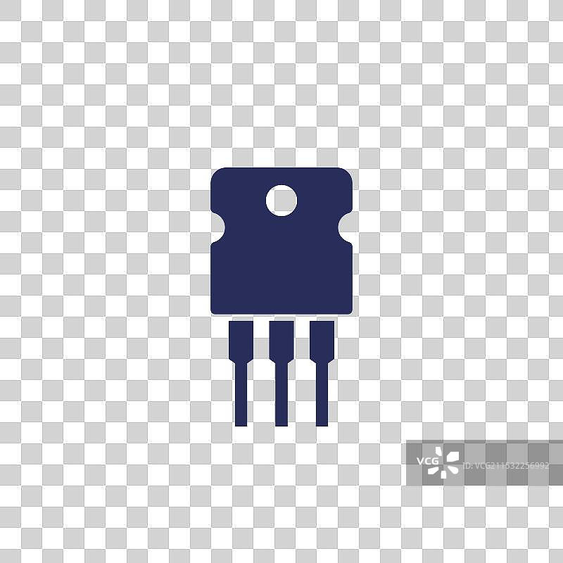 白色半导体图标上的晶体管图标图片素材