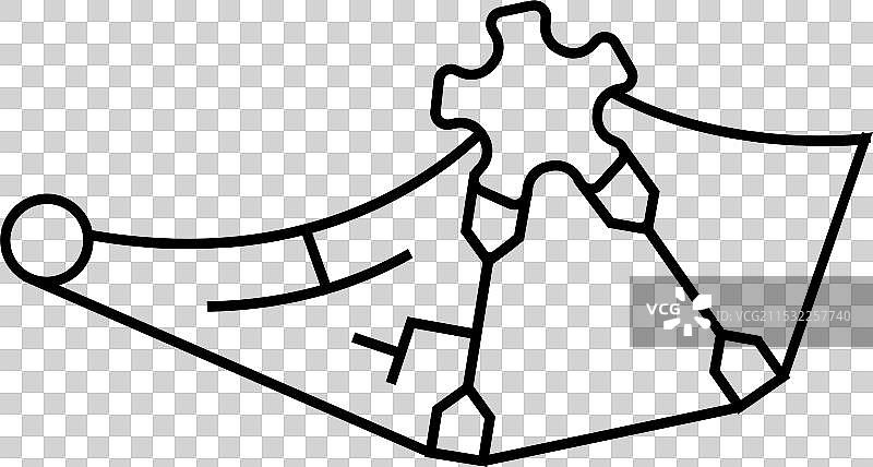 带齿轮的翅膀线条图标图片素材