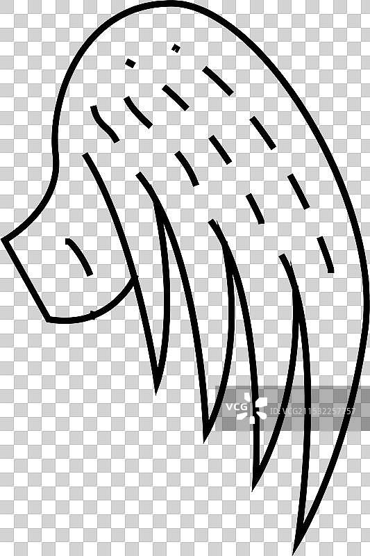 羽毛线条图标的翅膀图片素材