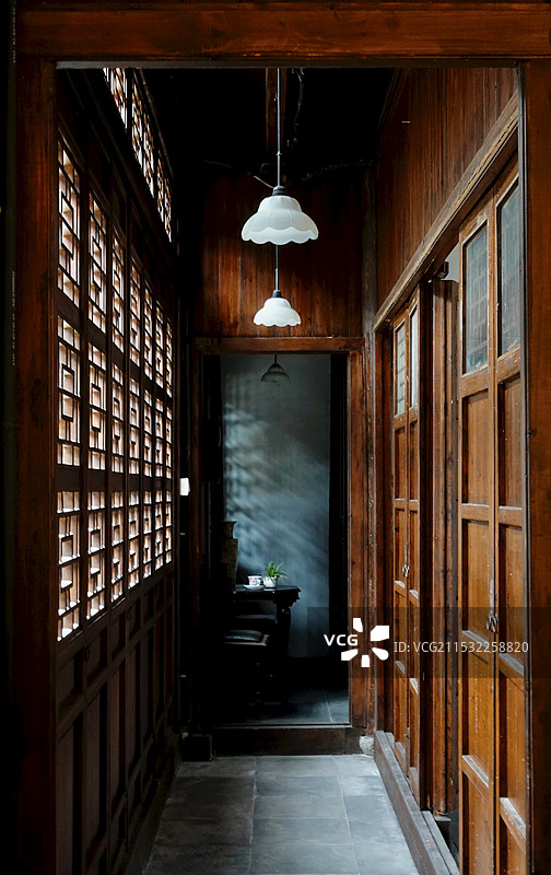上海松江仓城历史文化街区老宅内景图片素材