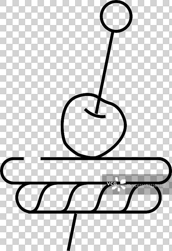 开胃菜樱桃红线条图标图片素材