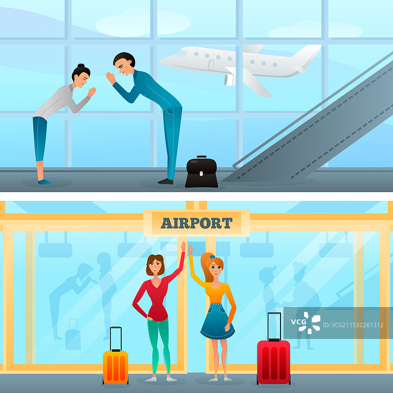 会议问候手势角色构图图片素材