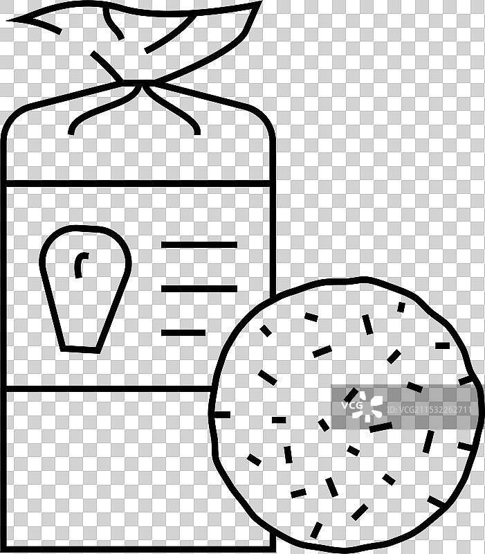 玉米面包食品线条图标图片素材