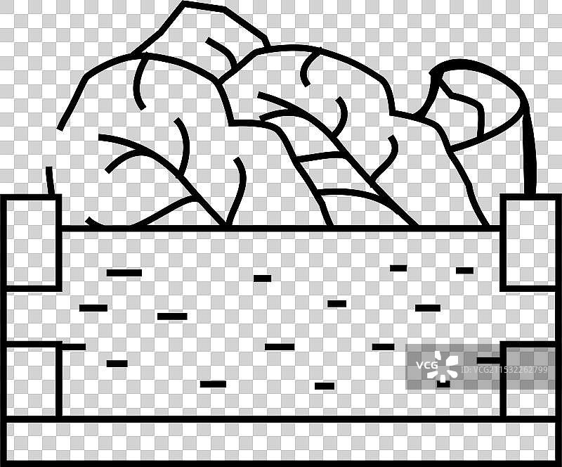 生菜盒线条图标图片素材