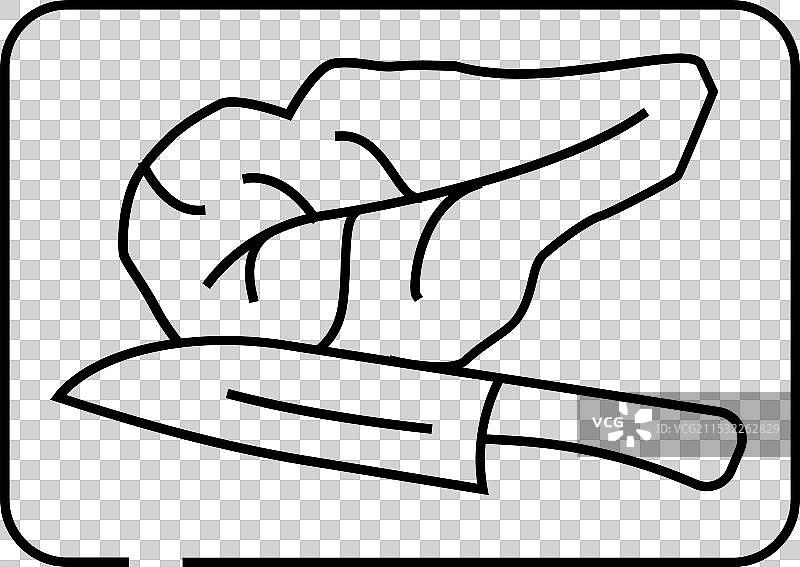 刀具、砧板和生菜的线条图标图片素材