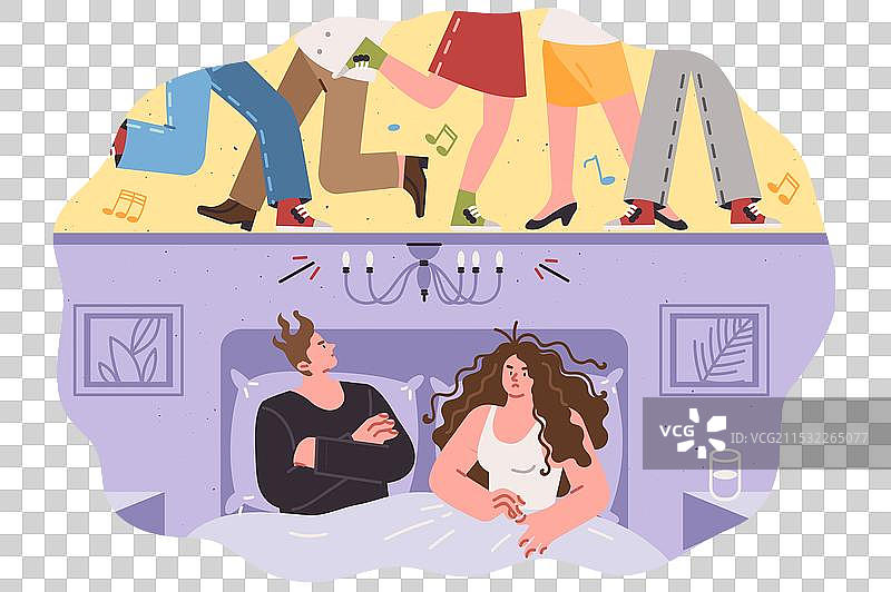 吵闹的邻居正在举办派对图片素材