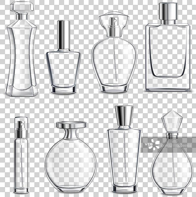 真实透明的香水玻璃瓶图片素材