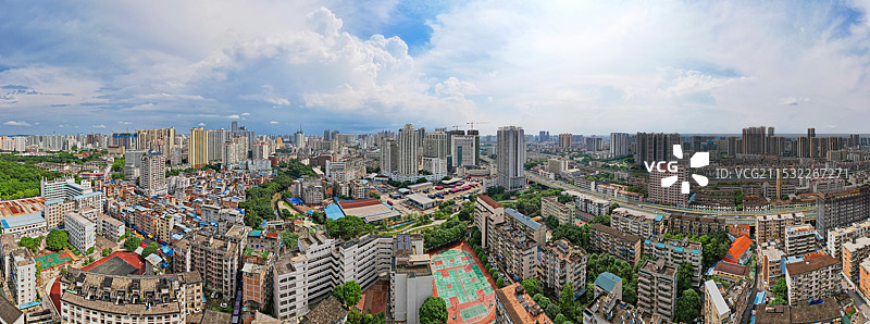 中国广西壮族自治区南宁市兴宁区民生街道，城市风光航拍图片素材