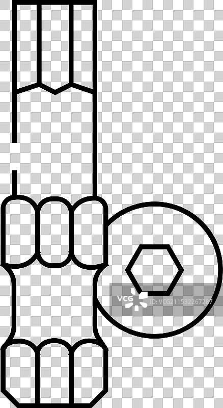 六角扳手螺丝刀头线条图标图片素材