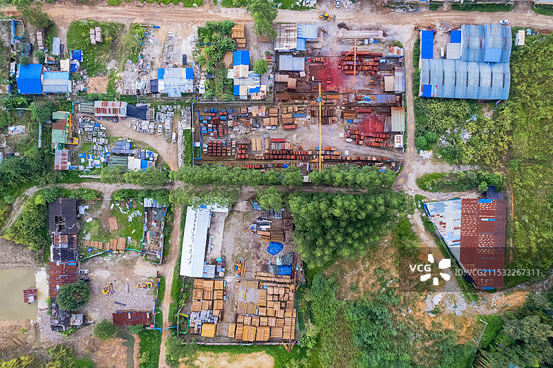 中国南宁市兴宁区规划路电竞产业园（在建）航拍风光照图片素材