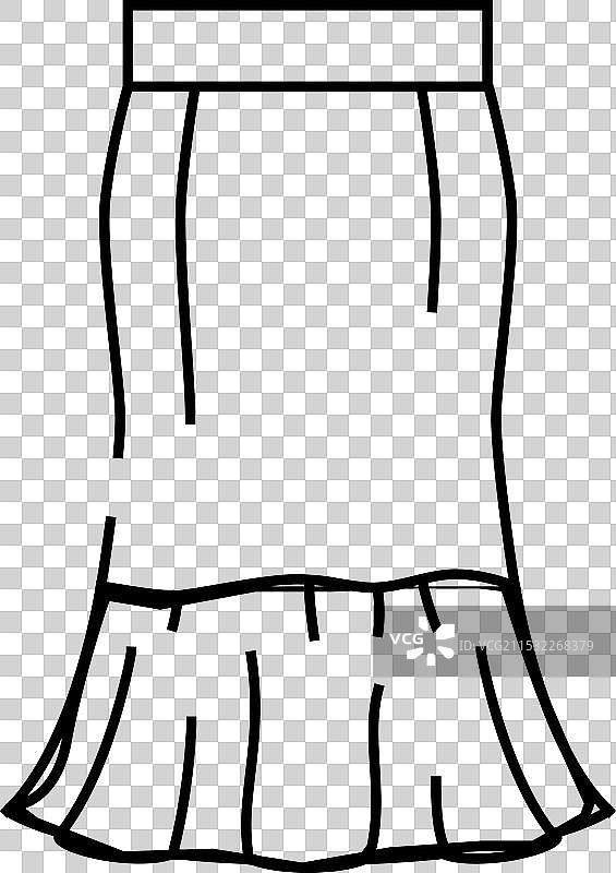 美人鱼鱼尾裙线条图标图片素材