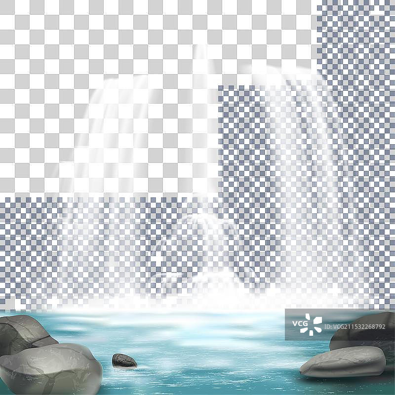 逼真的透明喷泉水景图片素材