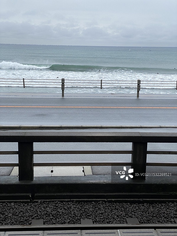 镰仓的轨道和海图片素材