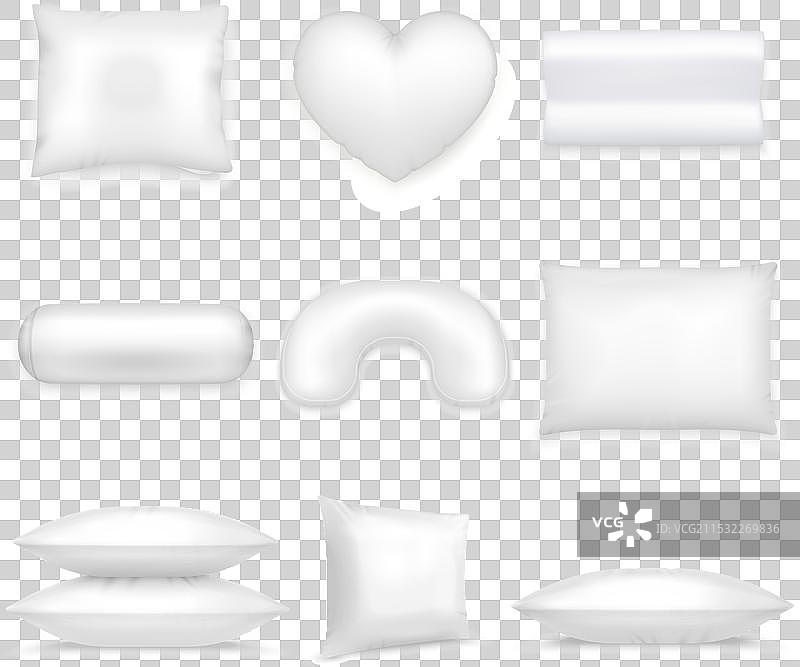 逼真的枕头图标集图片素材