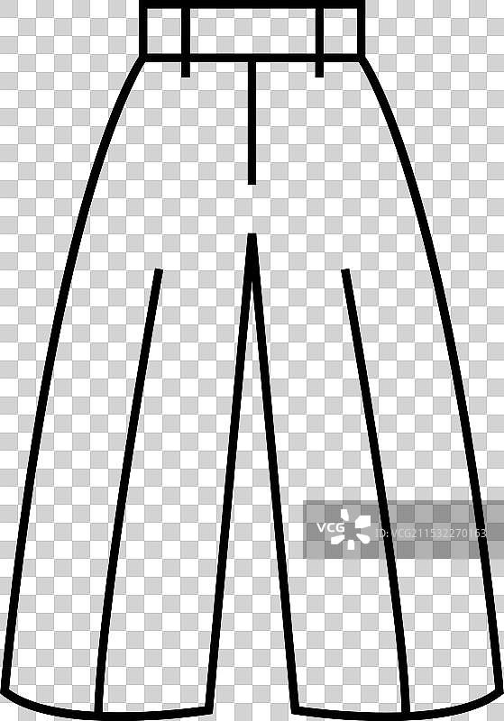 宽腿裤服装线条图标图片素材