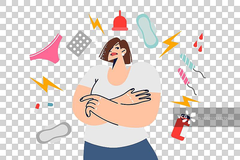 月经周期导致女性情绪不佳图片素材