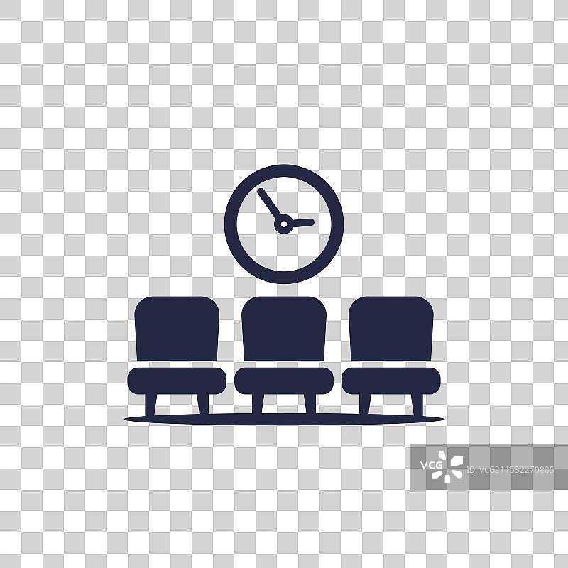 白色背景上的候诊室图标图片素材