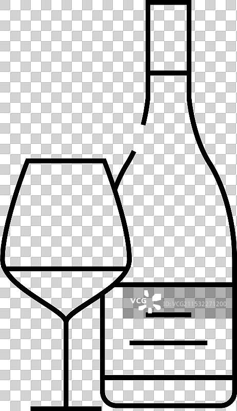 黑比诺红酒线条图标图片素材