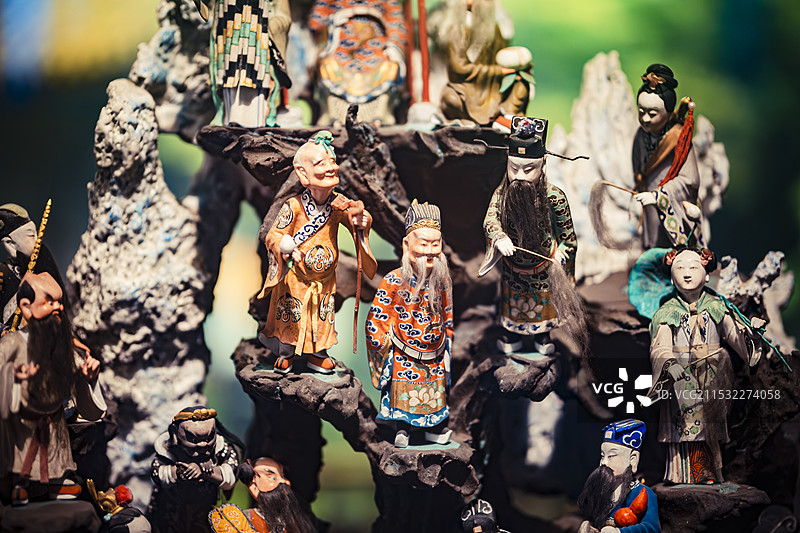 惠山泥人“蟠桃会”图片素材