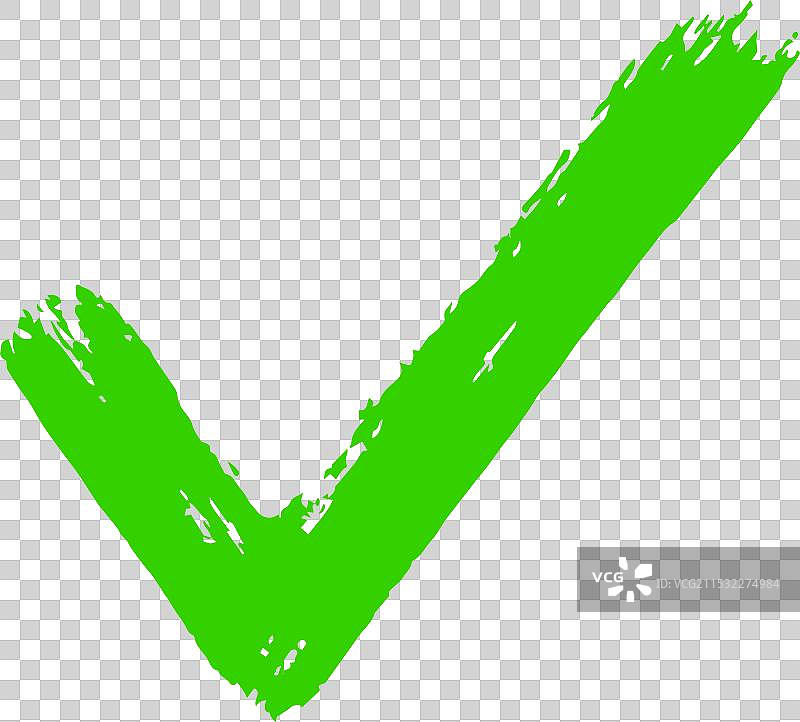 带有刷子纹理的勾号标志图片素材