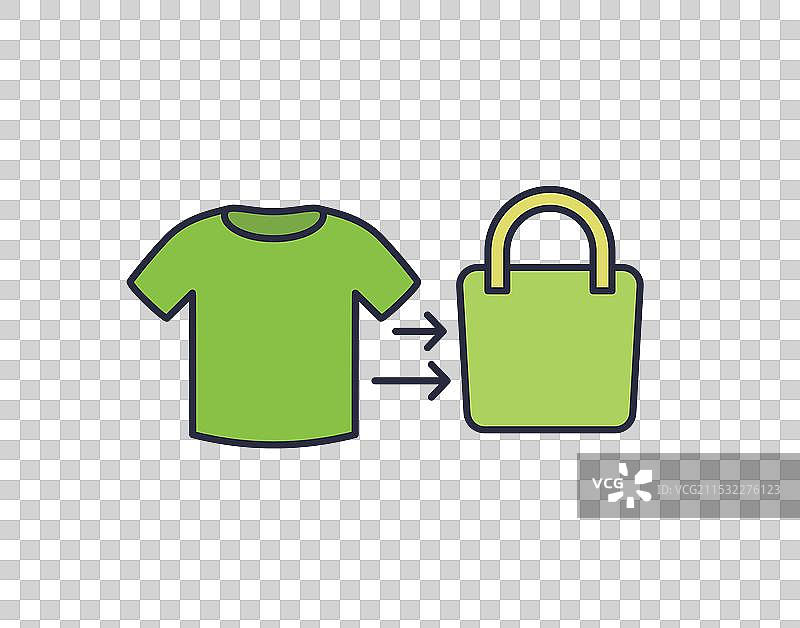 旧衣服再利用设计的循环利用图标图片素材