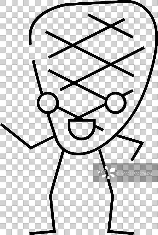 烤肉角色线条图标图片素材