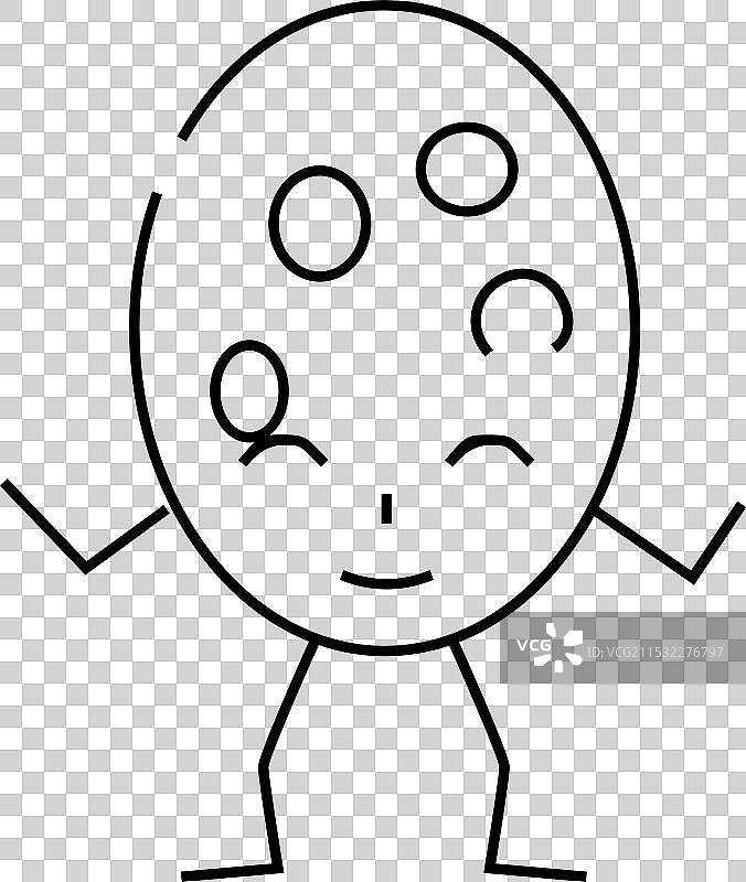 香肠肉角色线条图标图片素材