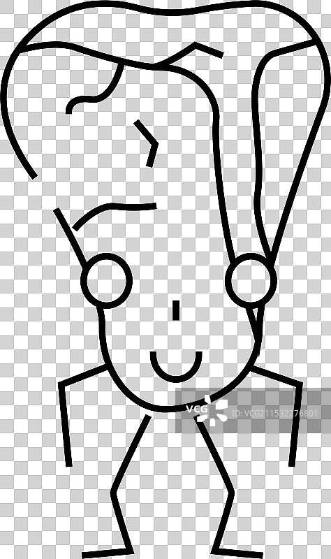 牛肉角色线条图标图片素材