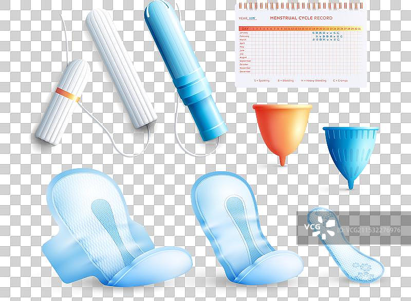 女性卫生用品套装图片素材