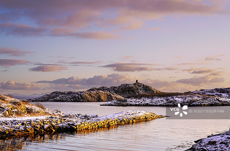 峡湾日落图片素材