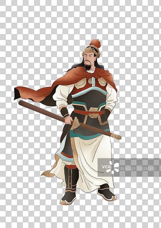 古代名人将军英雄水彩插画图片素材