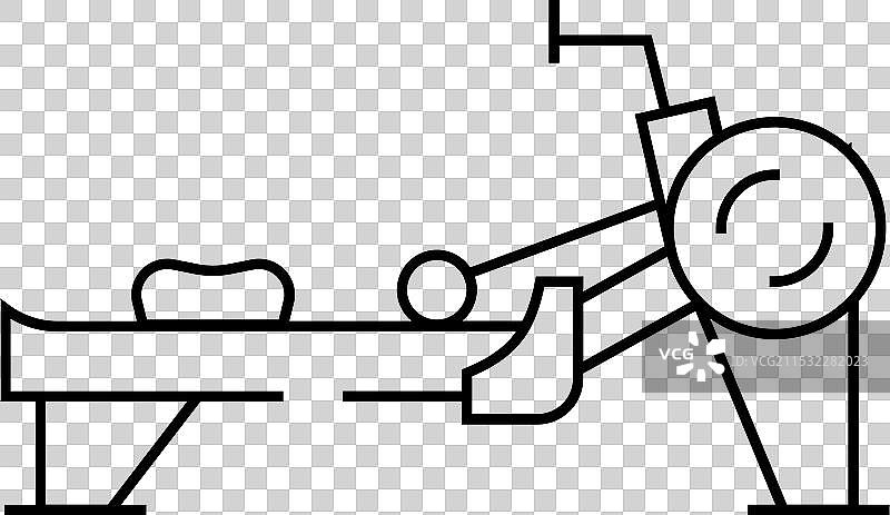 划船机健身运动线条图标图片素材