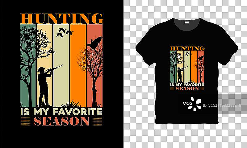 复古狩猎T恤设计图片素材
