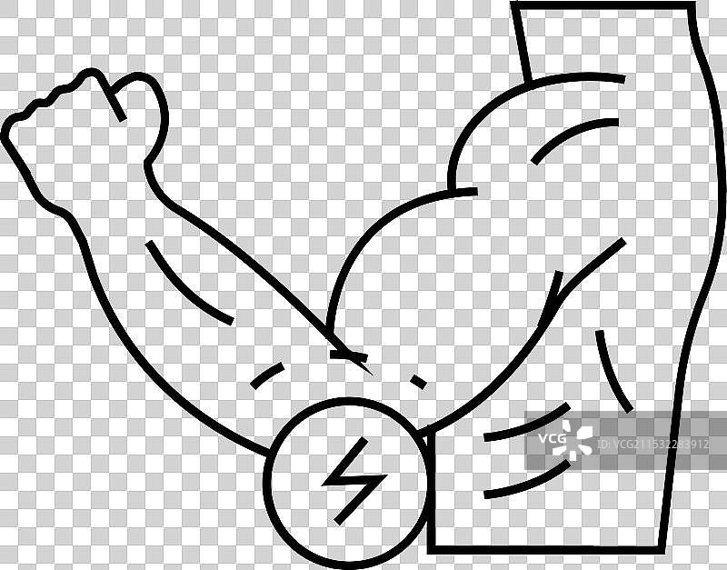 肘部疼痛身体酸痛线条图标图片素材