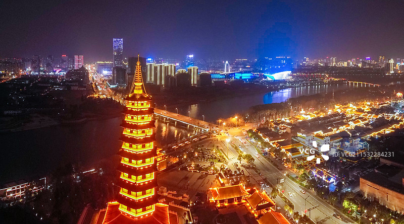 金华市 万佛塔夜景 洪济桥 古子城 金华市博物馆 金华市三清宫 复兴大桥 八咏公园图片素材