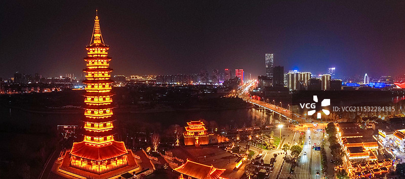 金华市 万佛塔夜景 洪济桥 古子城 金华市博物馆 金华市三清宫 复兴大桥 八咏公园图片素材