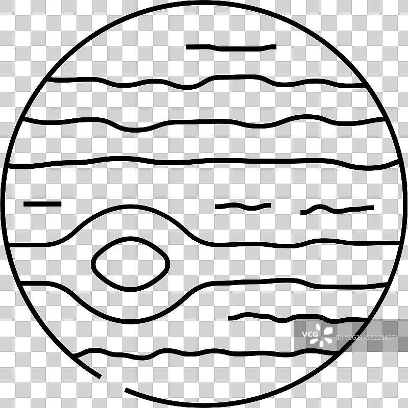 木星行星线条图标图片素材